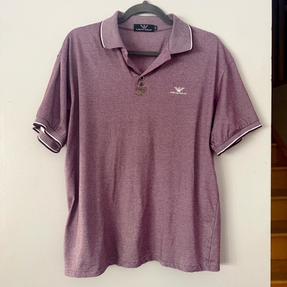 Giorgio Armani Other - 🌻EUC Giorgio Armani Tipped Polo | Quiet Luxury Mauve Textured Knit